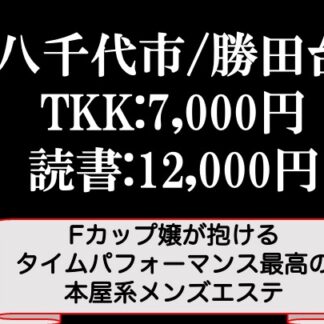 TKK:7,000円　合体:12,000円Fカップ嬢が抱ける顧客満足度高めの本屋系メンエス　千葉　八千代市/勝田台 (複製)